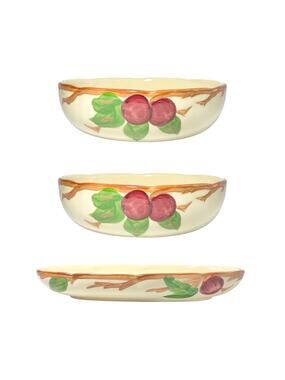 Franciscan “Apple” 3-Piece Dinnerware Serving Hostess Set, Serving Bowl & Relish